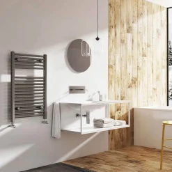 Brenton Nerola Anthracite Heated Towel Rail - 770 x 500mm