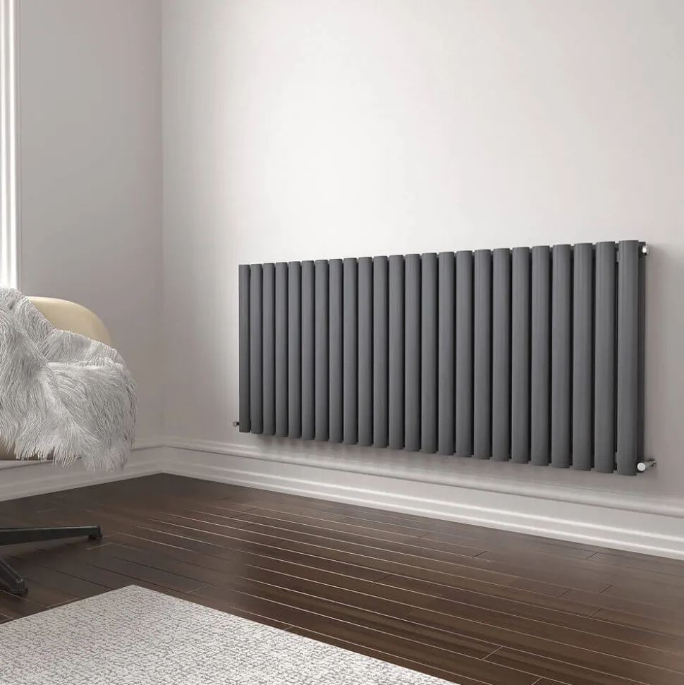 Brenton Oval Double Panel Horizontal Radiator - 600 x 1440mm