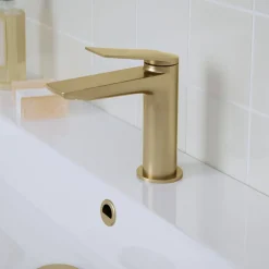 Britton Bathrooms Greenwich Mono Basin Mixer Tap - Brushed Brass