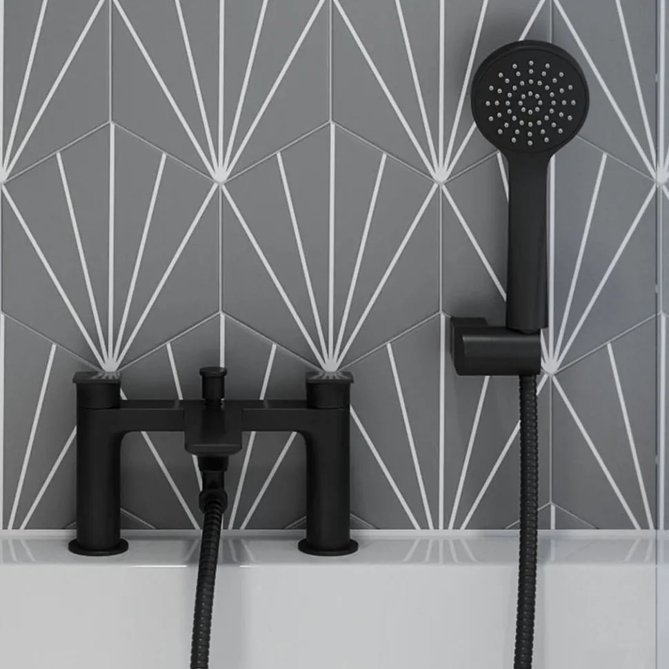 Britton Bathrooms Greenwich Bath Shower Mixer Tap - Matt Black