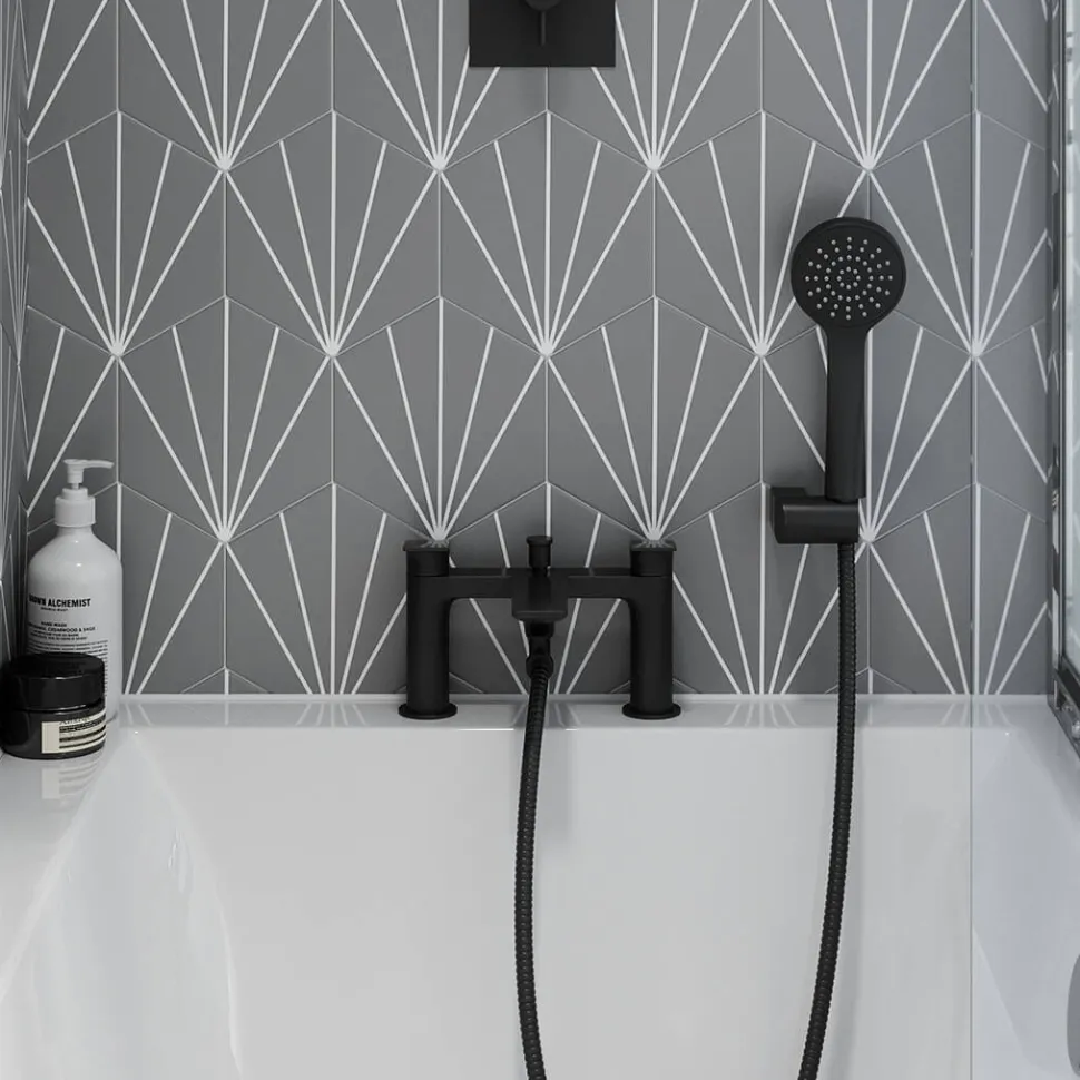 Britton Bathrooms Greenwich Bath Shower Mixer Tap - Matt Black