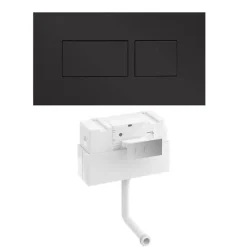 Britton Bathrooms Hoxton Dual Flush Plate and Cistern - Matt Black