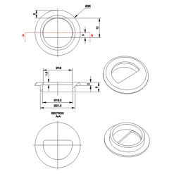 Britton Bathrooms Hoxton Overflow Ring