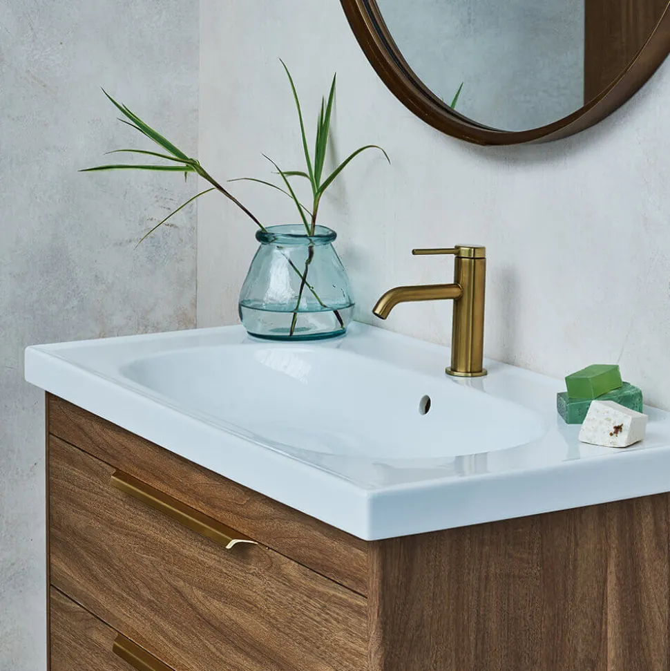 Britton Bathrooms Hoxton Slim Basin Mixer Tap - Brushed Brass