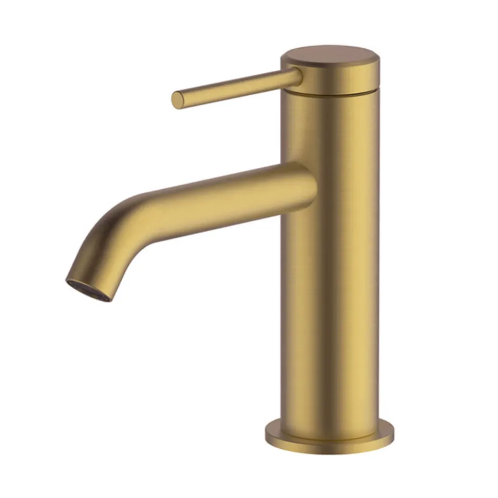 Britton Bathrooms Hoxton Slim Basin Mixer Tap - Brushed Brass