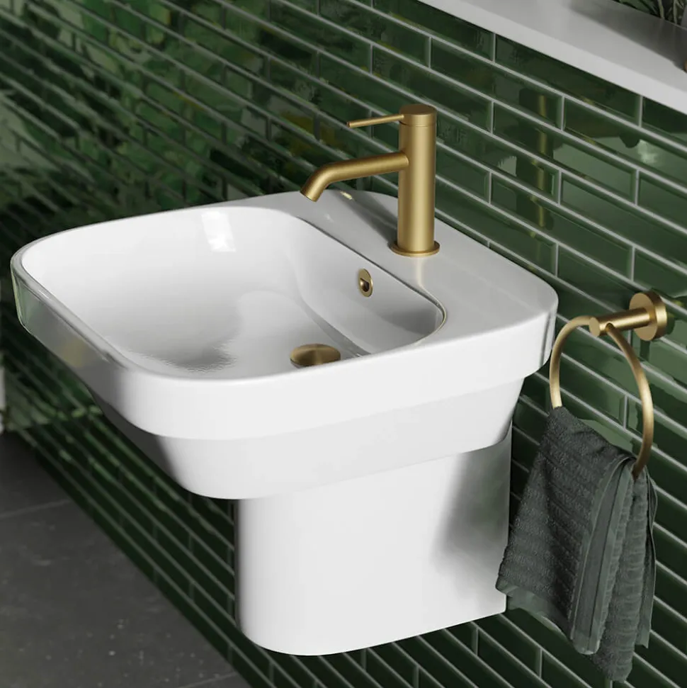 Britton Bathrooms Hoxton Slim Basin Mixer Tap - Brushed Brass