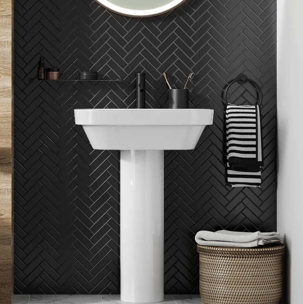 Britton Bathrooms Hoxton Towel Ring - Matt Black