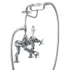 Burlington Anglesey Deck Mounted Bath Shower Mixer with Straight Valves