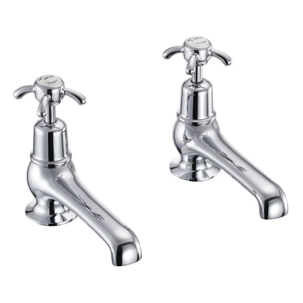 Burlington Anglesey Deck Mounted Bath Pillar Taps