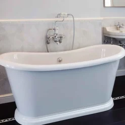 Burlington Anglesey Wall Mounted Bath Shower Mixer with Straight Valves & S Adjuster