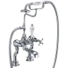 Burlington Claremont Regent Tall Deck Mounted Bath Shower Mixer with Straight Valves