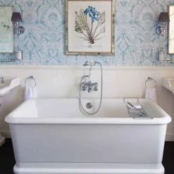 Burlington Claremont Regent Tall Wall Mounted Bath Shower Mixer with Straight Valves