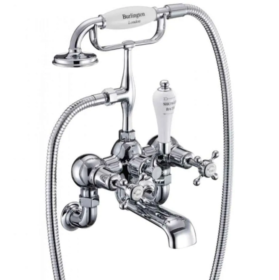 Burlington Claremont Wall Mounted Straight Bath Shower Mixer with S Adjuster