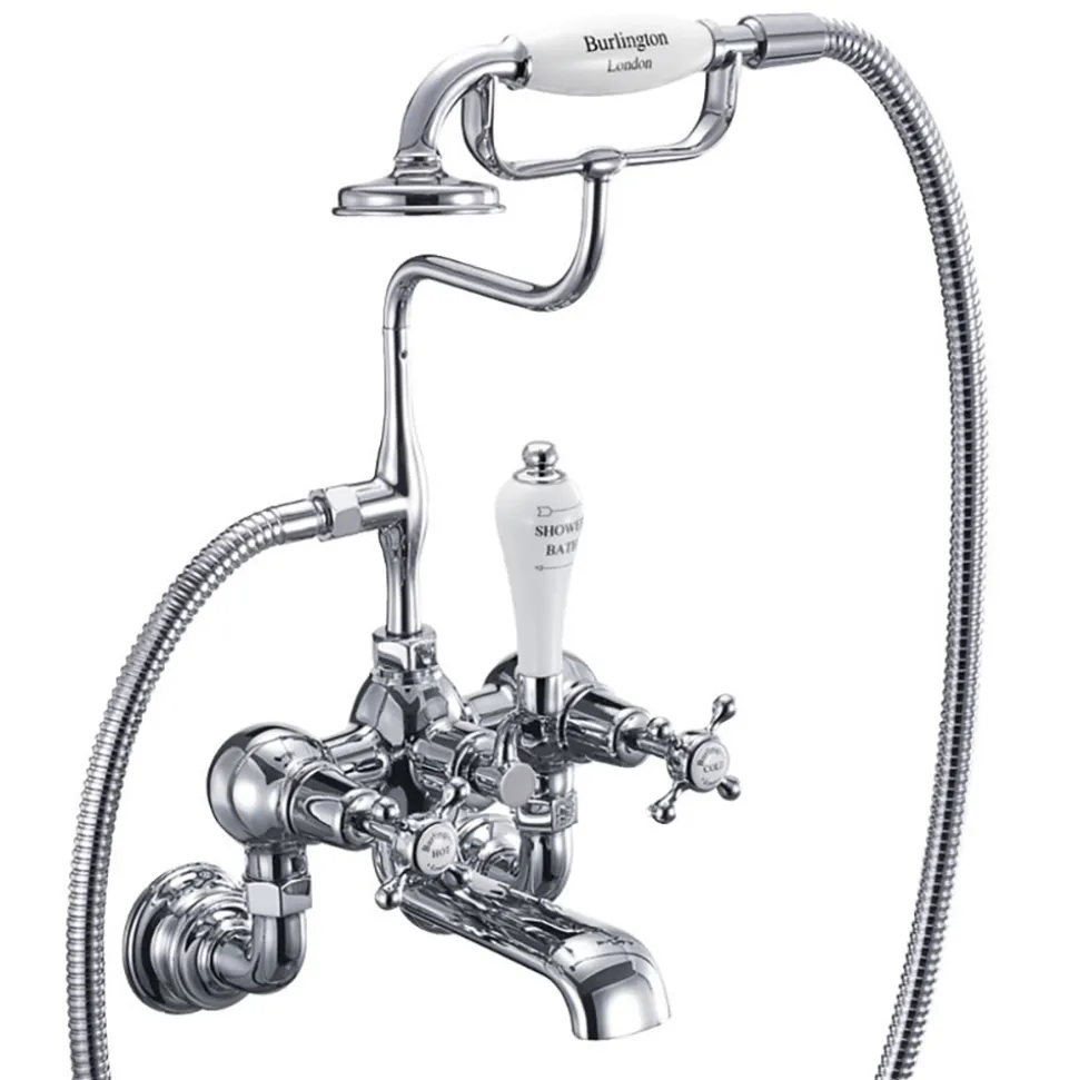 Burlington Claremont Wall Mounted Straight Bath Shower Mixer with S Adjuster
