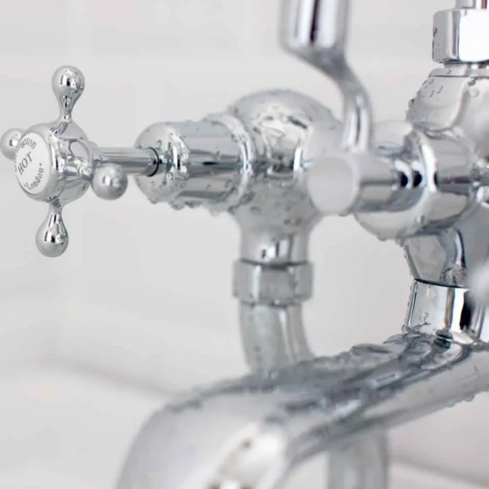 Burlington Claremont Wall Mounted Straight Bath Shower Mixer with S Adjuster