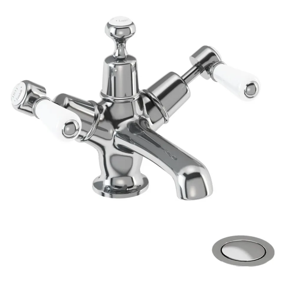 Burlington Kensington Basin Mixer Tap with High Central Indice & Waste