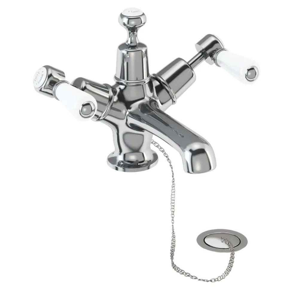 Burlington Kensington Basin Mixer Tap with High Central Indice & Waste