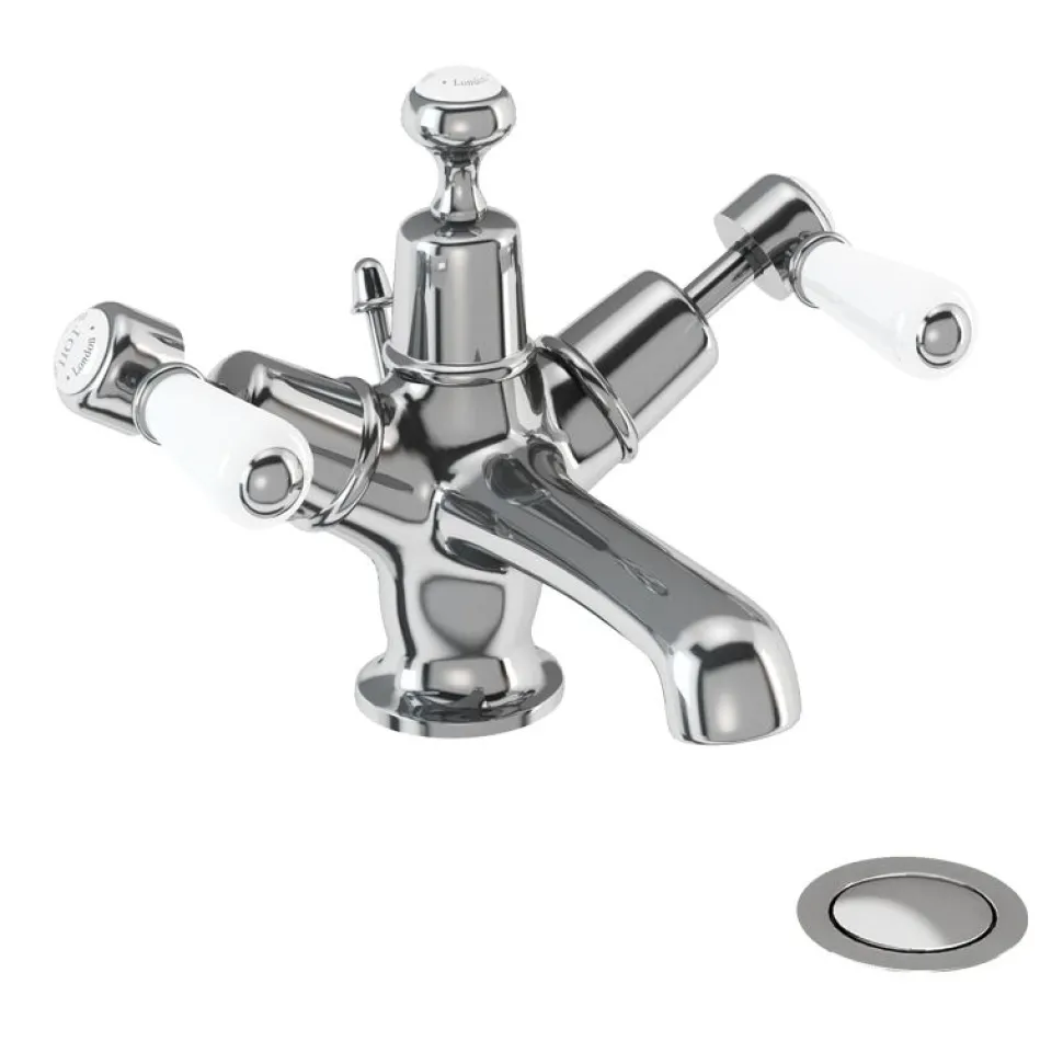 Burlington Kensington Basin Mixer Tap with High Central Indice & Waste
