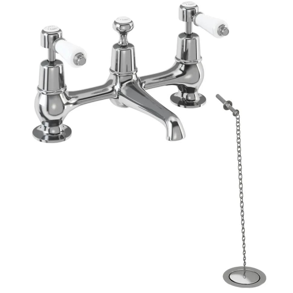 Burlington Kensington Bridge Basin Mixer Tap with Swivel Spout & Waste