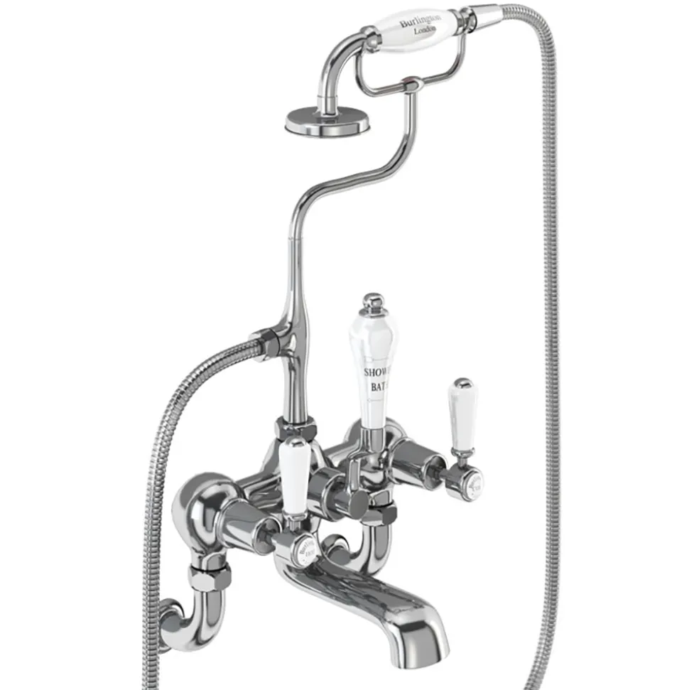Burlington Kensington Wall Mounted Straight Bath Shower Mixer with S Adjuster