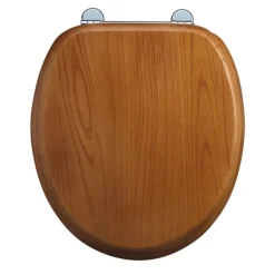 Burlington Rimless Close Coupled Toilet & Seat - Oak