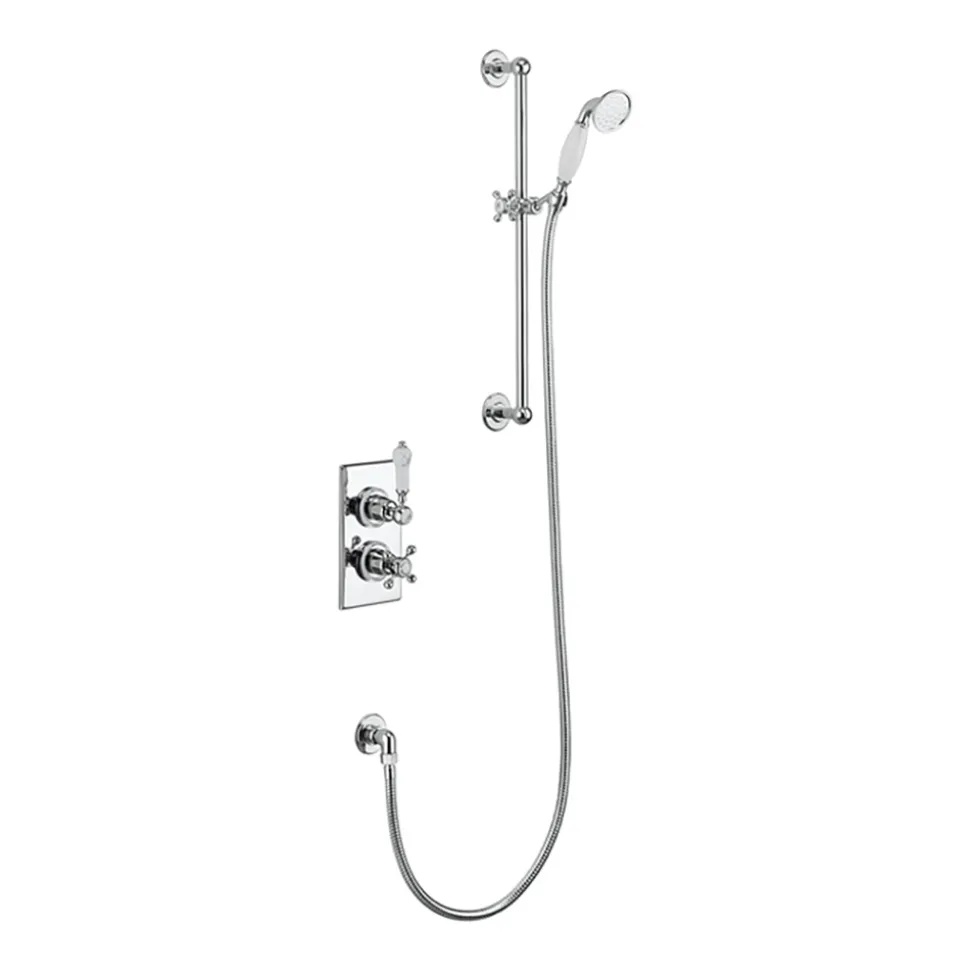 Burlington Trent Concealed Thermostatic Shower Kit with Handset & Claremont Handles