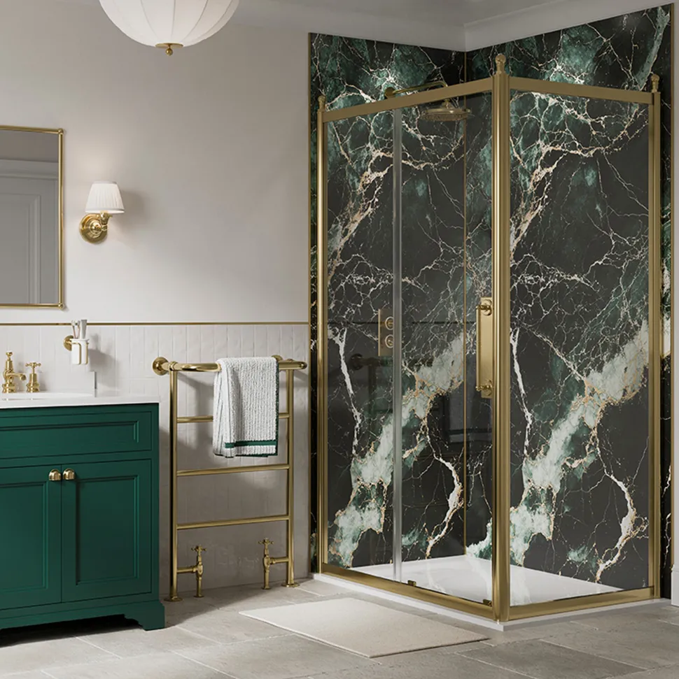 Burlington Verde Saint Denis Marble Waterproof Core Laminate Bathroom Wall Panel