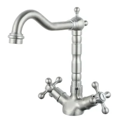 Butler & Rose Alba French Classic Traditional Mono Kitchen Sink Mixer - Brushed Nickel