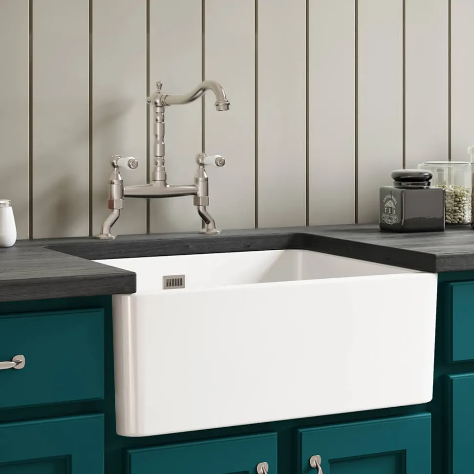 Butler & Rose Alba French Kitchen Bridge Mixer - Brushed Nickel