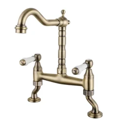 Butler & Rose Alba Traditional Kitchen Bridge Mixer - Antique Brass