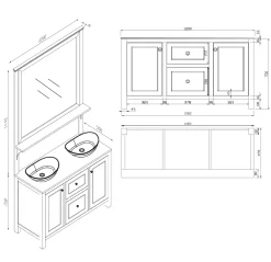 Butler & Rose Audrey 1200mm Floorstanding Countertop Vanity Unit
