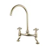 Butler & Rose Barbier Crosshead Kitchen Bridge Mixer Tap - Gold
