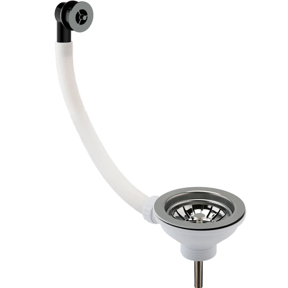 Butler & Rose Basket Strainer Waste with Round Overflow for Ceramic Kitchen Sinks