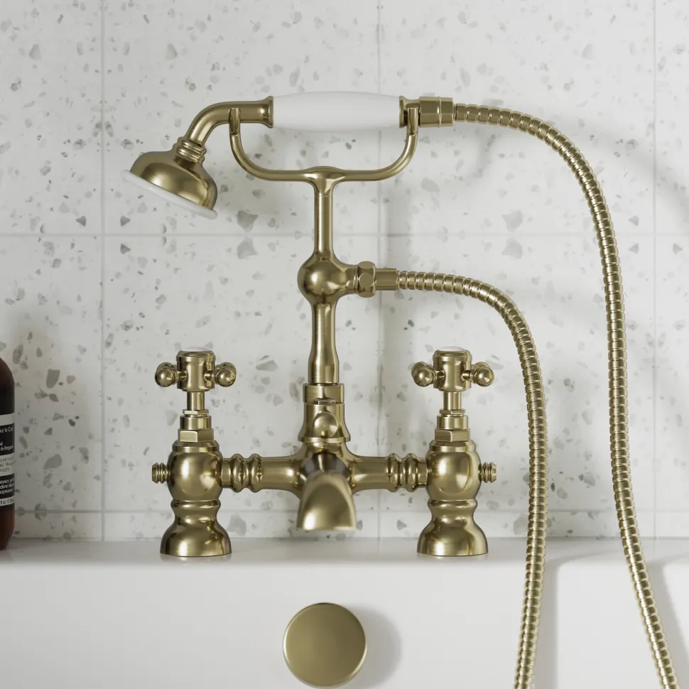 Butler & Rose Beatrice Brushed Brass Bath Shower Mixer & Kit