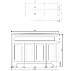 Butler & Rose Beatrice 1200mm Floorstanding Single Basin Vanity Unit