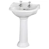 Butler & Rose Benedict 600mm Full Pedestal & Basin - 2 Tap Hole