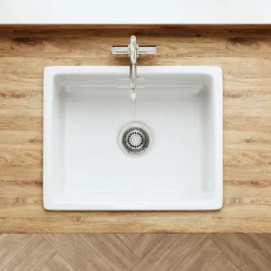 Butler & Rose Bryn 1 Bowl Fireclay Ceramic Inset/Undermount Kitchen Sink - 548mm x 442mm