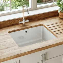 Butler & Rose Bryn 1 Bowl Fireclay Ceramic Inset/Undermount Kitchen Sink - 548mm x 442mm