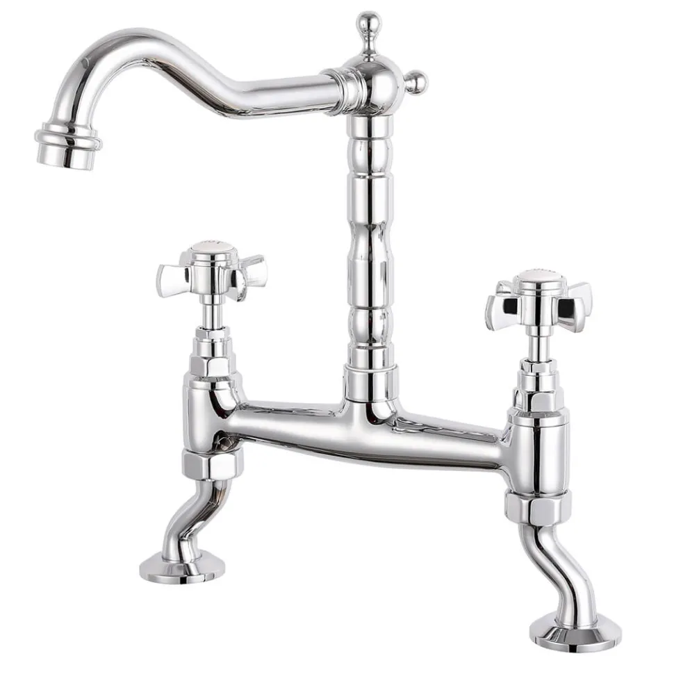 Butler & Rose Carlton Traditional Kitchen Bridge Mixer - Crosshead Handles