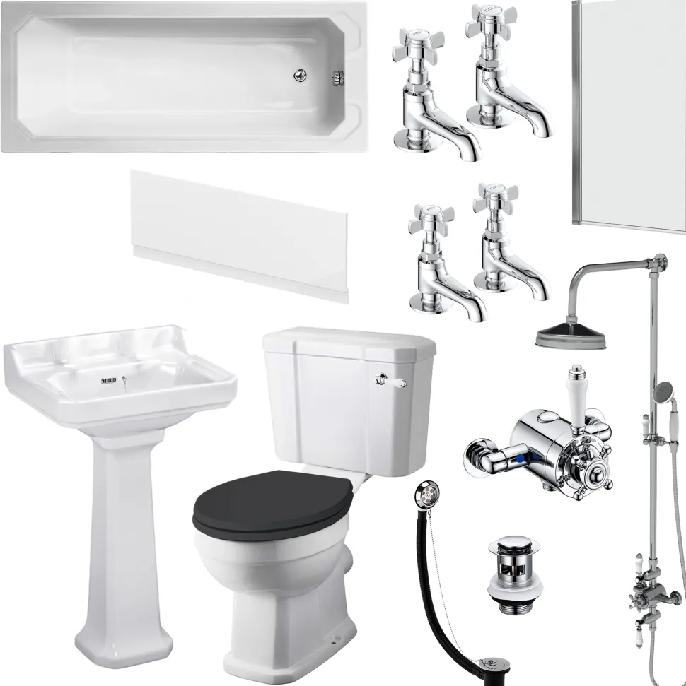 Butler & Rose Catherine Bathroom Suite with Shower Bath