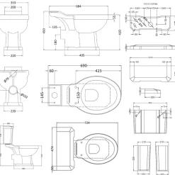 Butler & Rose Catherine Bathroom Suite with Vanity Unit & Close Coupled Toilet (Excluding Seat)