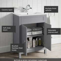 Butler & Rose Catherine Bathroom Suite with Vanity Unit & Close Coupled Toilet (Excluding Seat)