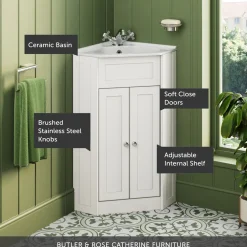 Butler & Rose Catherine Corner Cloakroom Vanity Unit with Basin