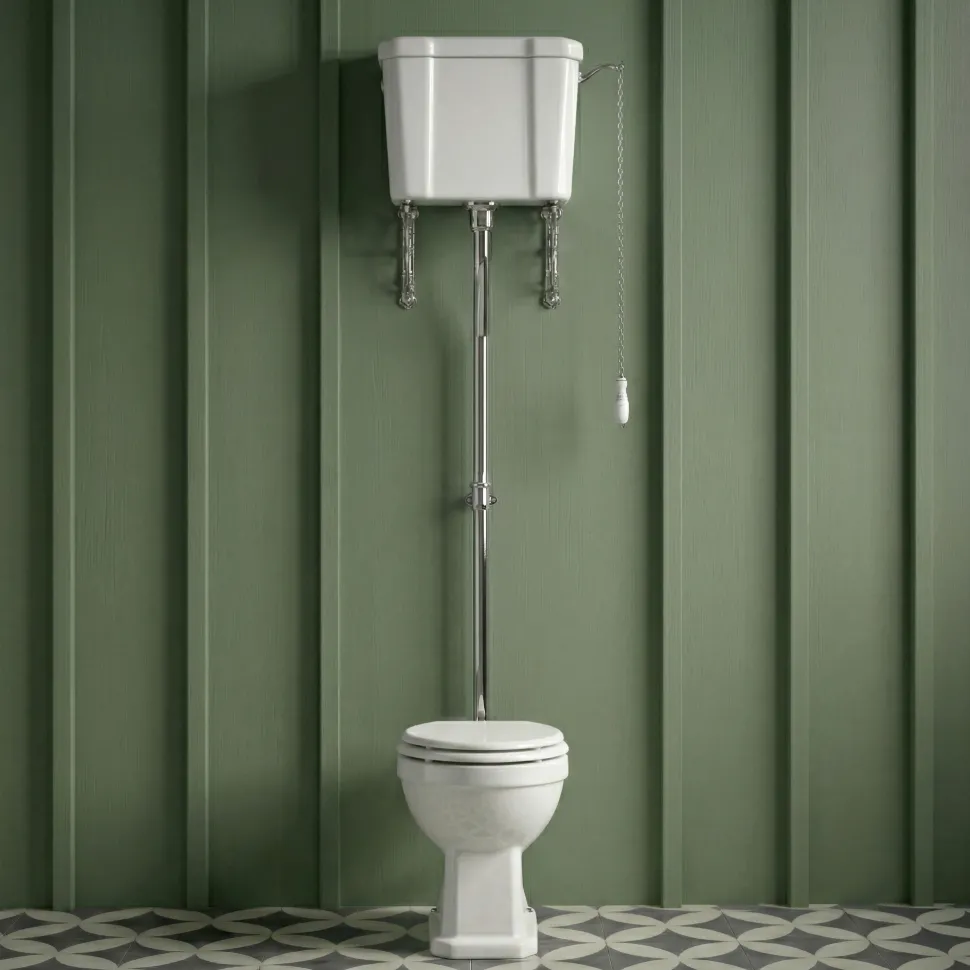 Butler & Rose Catherine High Level Toilet with Pan, Cistern & Flush Pipe Kit