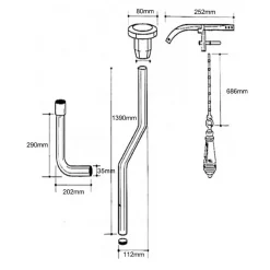 Butler & Rose Catherine High Level Toilet with Pan, Cistern & Flush Pipe Kit