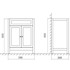 Butler & Rose Catherine 600mm Floorstanding Vanity Unit & Countertop