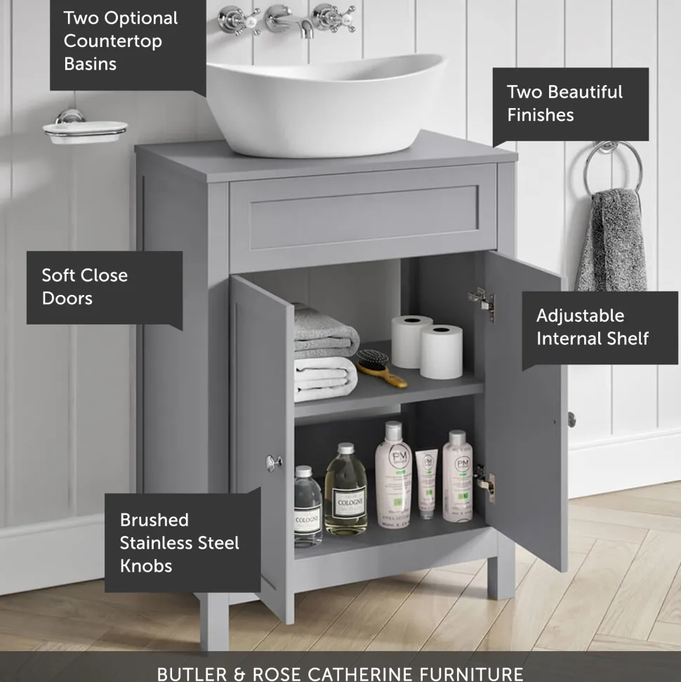 Butler & Rose Catherine 600mm Floorstanding Vanity Unit & Countertop