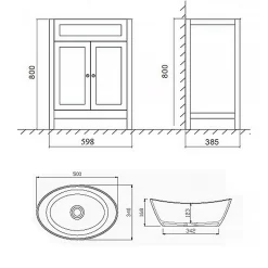 Butler & Rose Catherine 600mm Floorstanding Vanity Unit & Countertop