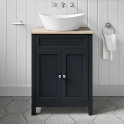 Butler & Rose Catherine 600mm Floorstanding Vanity Unit with Country Oak-Effect Countertop