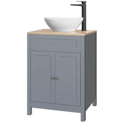 Butler & Rose Catherine 600mm Floorstanding Vanity Unit with Country Oak-Effect Countertop